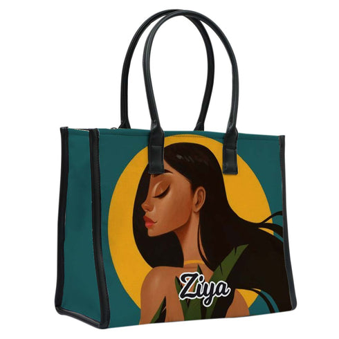 Personalized Box Tote Bag with Beautiful Girl Print - Uncommongifts.in