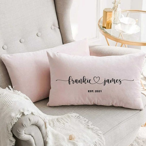 Personalised Velvet Couples Name Pillow