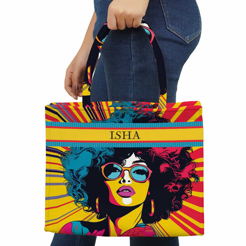 Beautiful Girl Printed Box Tote Bag - Uncommongifts.in