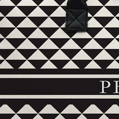 Geometric Personalised Canvas and PU Laptop Bag - Uncommongifts.in