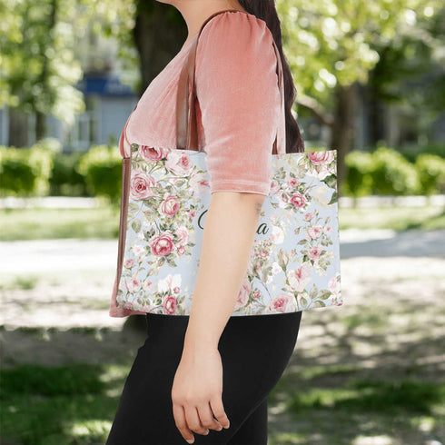 Personalised Floral Printed Handheld Box Bag - Uncommongifts.in