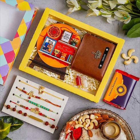 Personalised Wallet Rakhi Gift Combo