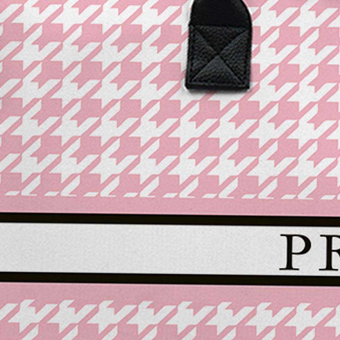 Baby Pink Geometric Customised Canvas and PU Laptop Bag - Uncommongifts.in