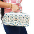 Personalised Blue Floral Traveler Vanity Pouch for Women