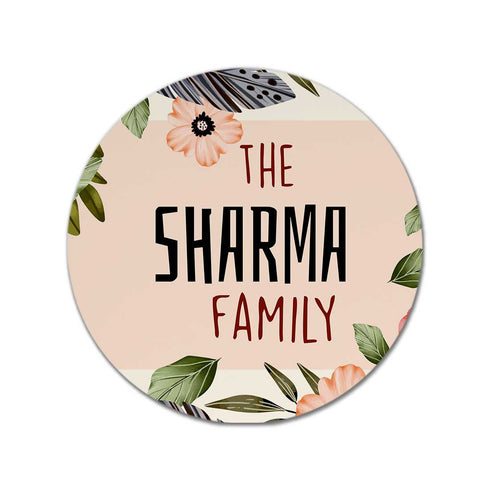 Floral Personalised Round Wall Hanging - Uncommongifts.in