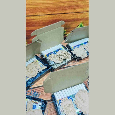 Personalised Crafting DIY MDF Kit Cutout Keychain Set of 20 for Kids