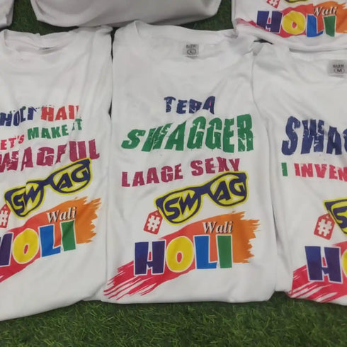 Personalized Happy Holi Printed T-Shirt