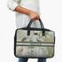 Customised Peacock Printed Canvas and PU Laptop Bag - Uncommongifts.in