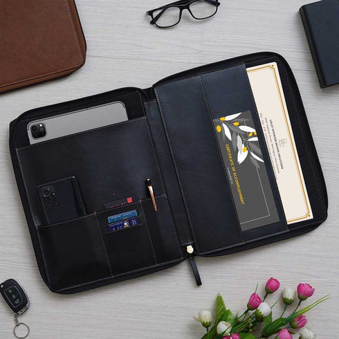 Personalised A4 Document Folder - Black