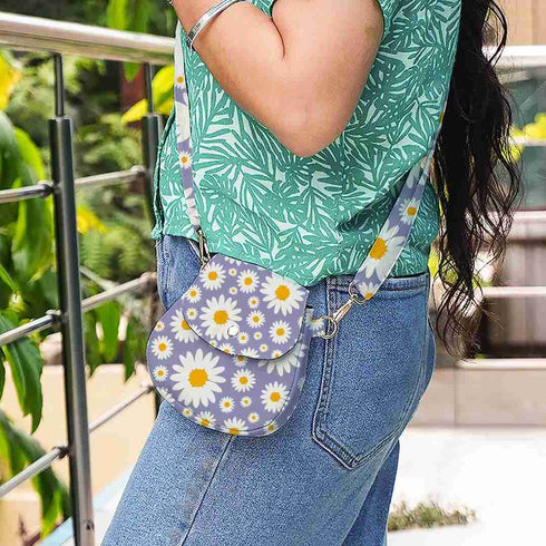 Personalised Floral Printed Sling Bags for Kids