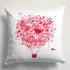 Personalised Red Heart Printed Valentines Day Cushion