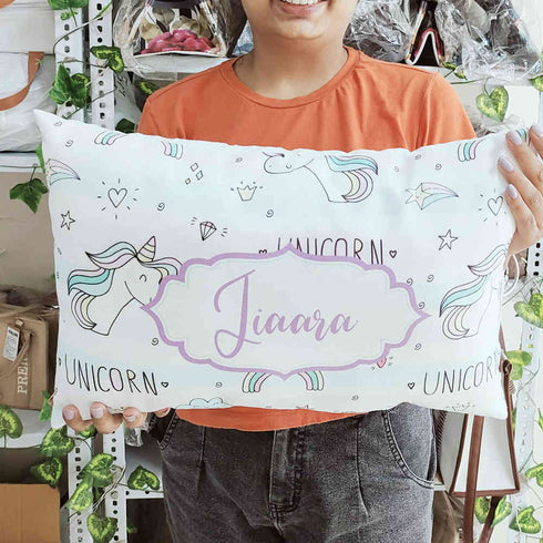 Personalized Unicorns Printed Kids Pillow