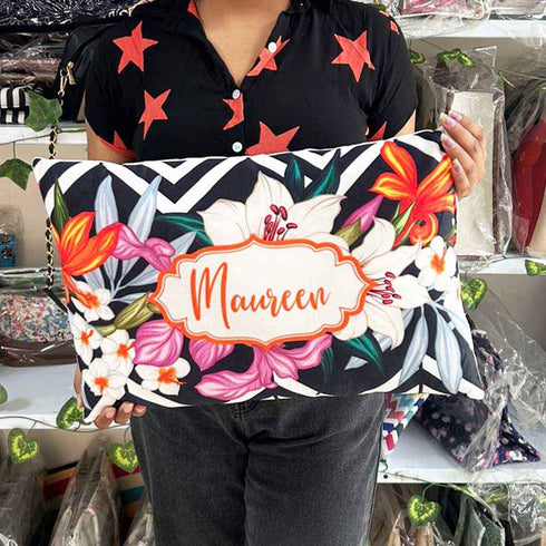 Personalized Geometric Floral Printed Kids Pillow