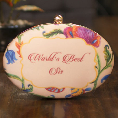 Floral Customized Pink Clutch - Uncommongifts.in