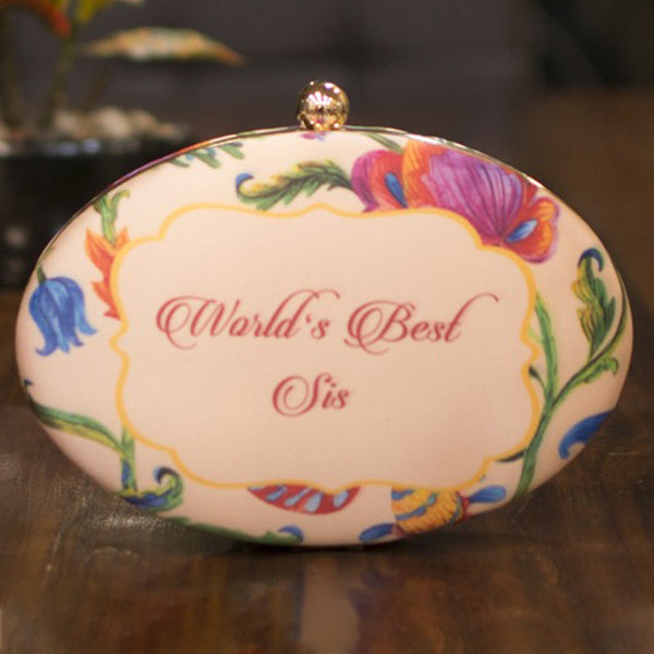 Floral Customized Pink Clutch - Uncommongifts.in