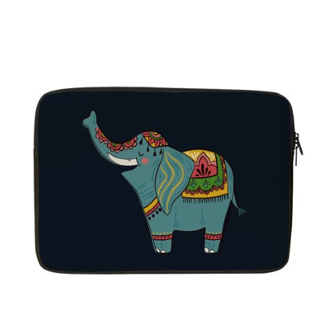 Personalised Small Elephant Printed Laptop Sleeve/Cover - Uncommongifts.in