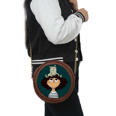 Personalised Round Sling Bag for Fashion-Forward Fun - Uncommongifts.in