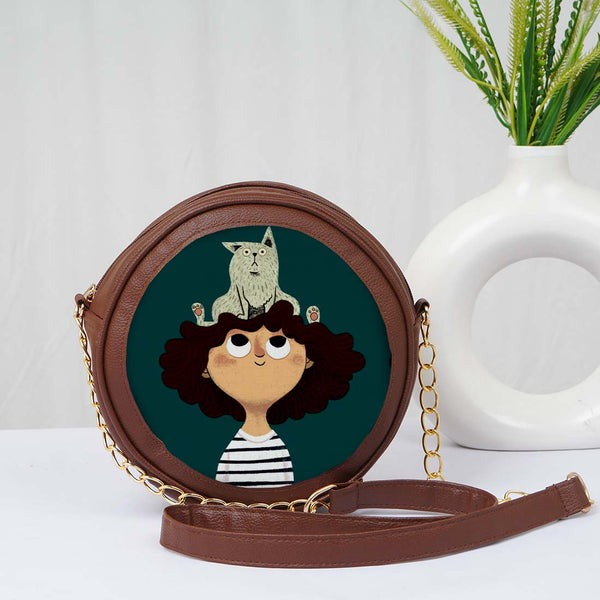 Personalised Round Sling Bag for Fashion-Forward Fun - Uncommongifts.in