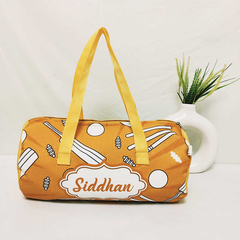 Personalized Cricket Printed Kids Duffle Bag Gift Combo
