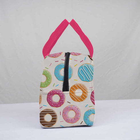 Personalised Donuts Printed Kids Lunch Bag With Handle