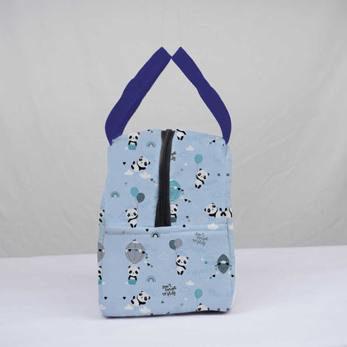 Personalised Panda Printed Kids Lunch Bag With Handle