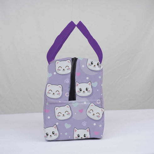 Personalised Cats Printed Kids Lunch Bag With Handle