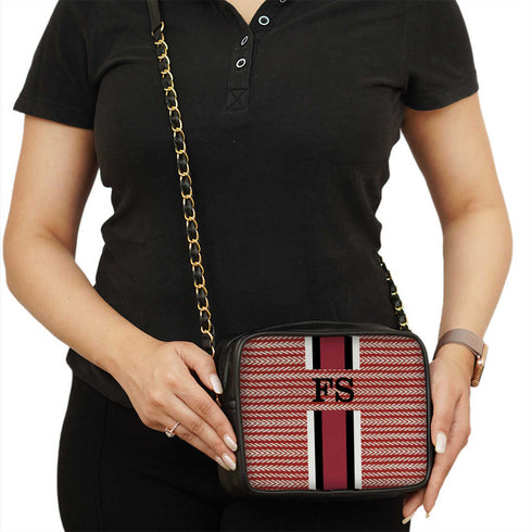 Customized Striped Sling Bag - Uncommongifts.in