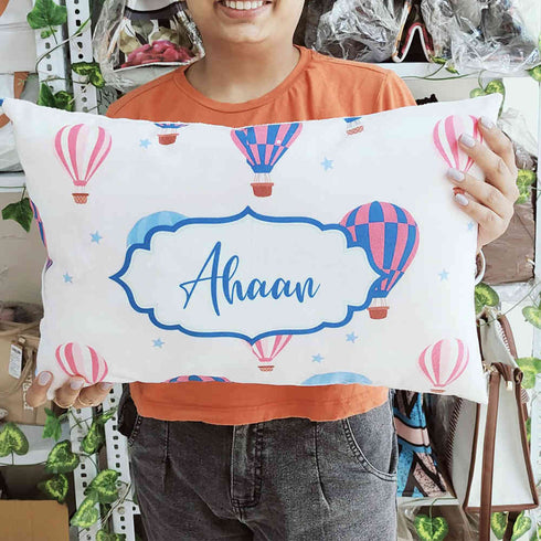 Personalized Air Balloon Printed Kids Pillow
