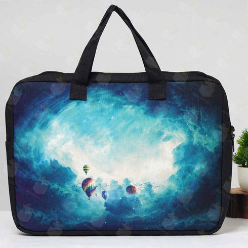 Air Balloon Printed Canvas Laptop Bag - 15.6 inch