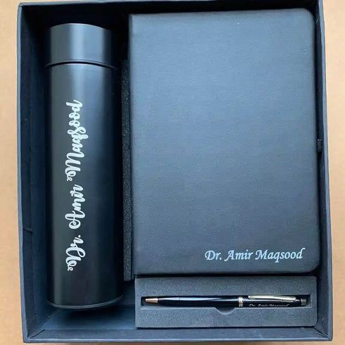 Personalized Diary with Pen & Flask Set Corporate Gifts
