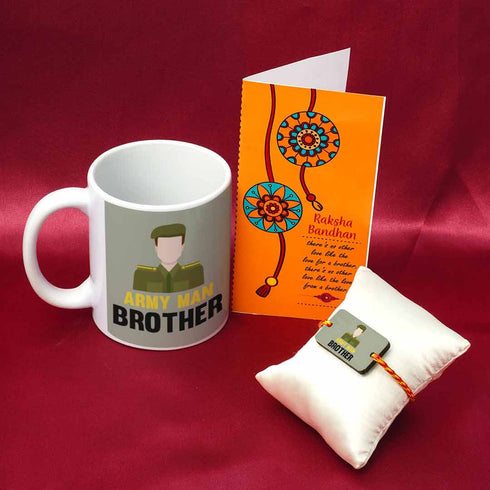 Army Man Brother Rakhi Gift Combo - Uncommongifts.in
