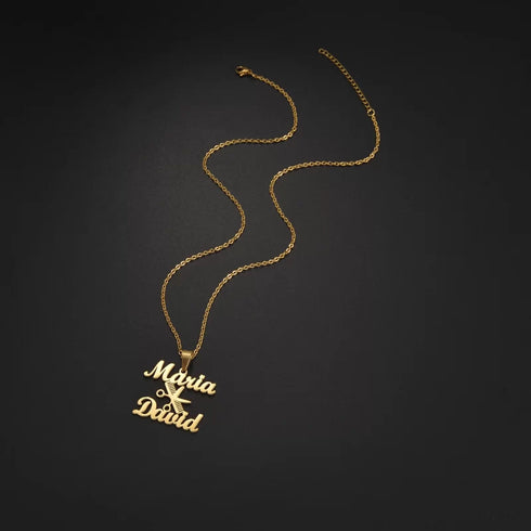 Personalised Name Comb Scissors Pendant - Uncommongifts.in