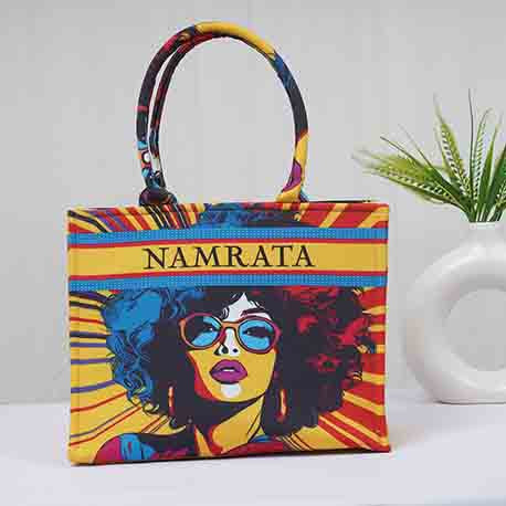Beautiful Girl Printed Box Tote Bag - Uncommongifts.in