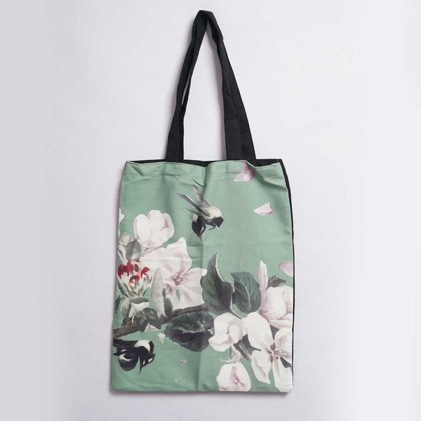 Bee & Flower Printed Tote Bag