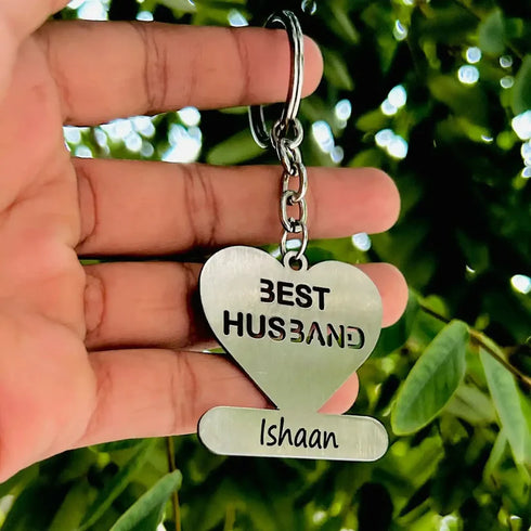 Personalised Metal Best Husband Keychain