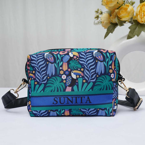Birds Printed Personalised Sling Bag - Uncommongifts.in