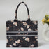 Black Floral Printed Customised Box Tote Bag - Uncommongifts.in