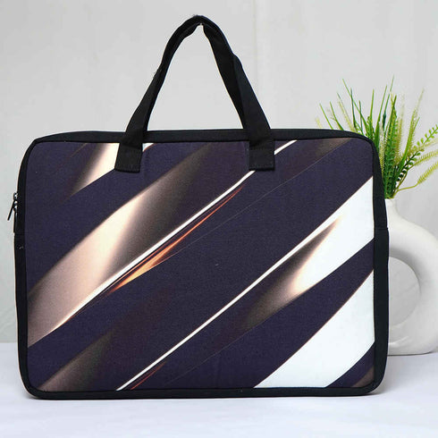 Black Printed Canvas Laptop Bag - 15.6 inch