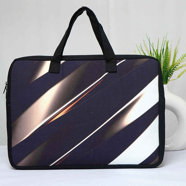 Black Printed Canvas Laptop Bag - 15.6 inch
