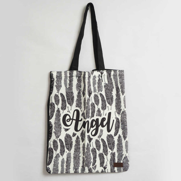 Black Angel Printed Tote Bag