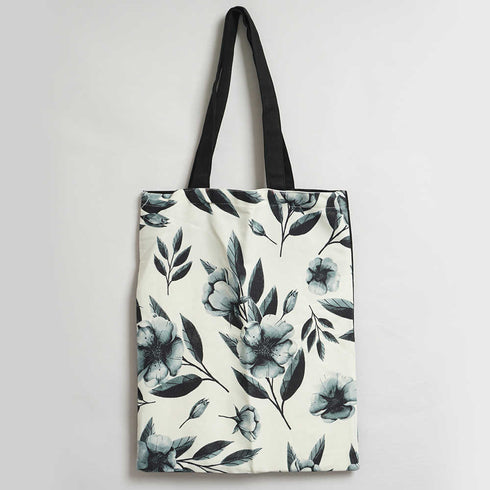 Black Rose Printed Tote Bag
