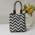 Black & White Printed Lunch Bag With Handle - Uncommongifts.in