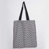 Black & White Waves Printed Tote Bag