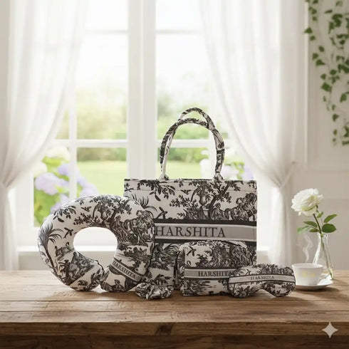 Black and white Jungle Printed Personalised Combo Gift Set