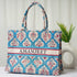 Blue Floral Printed Box Tote Bag - Uncommongifts.in