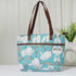 Blue Floral Printed Canvas Shoulder Bag Handbag - Uncommongifts.in