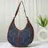 Blue Floral Printed Half Moon Hobo Bag - Uncommongifts.in