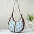 Blue Floral Printed Half Moon Hobo Bag - Uncommongifts.in