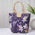 Blue Floral Printed Lunch Bag With Handle - Uncommongifts.in