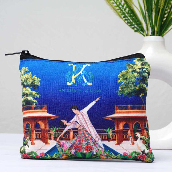 Blue Floral Printed Personalised Wet Pouch